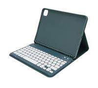 Lazmin112 Étui pour Clavier pour Pro 11 M4 2024, Clavier Bluetooth sans Fil Magnétique Détachable avec Rétroéclairage 7 Couleurs, Angle de Réglable, Porte-Crayon (Green)
