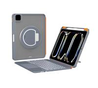Lazmin112 Étui pour Tablette avec Clavier, pour 11/10, Pro 1/2/3/4, 7/6/5/4/11, Pavé Tactile, Clavier Magnétique Amovible, Rétroéclairage 7 Couleurs, Support Réglable, Faible Bruit