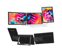 Lazmin112 Extension D'écran pour Ordinateur Portable, Triple Écran Portable De 16 Pouces pour Ordinateurs Portables De 12 À 18,5 Pouces, Écran IPS 2,5K, avec Port HDMI Type-C