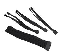 Lazmin112 Extension du Câble PSU, 18WG-Tin -Plated OFC Wire -PC PC Extension Ensemble de Câbles de 30 Cm en Nylon Braids avec Peigne pour la Carte Mère (BLACK)