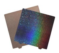 Lazmin112 Feuille PEI PEY, Plaque de Construction en Acier à Ressort Double Face 120 X 120 Mm avec étoile Lisse PEY et PEI Texturée, pour Imprimantes 3D 0.2 0.1 (tôle d'acier colorée de 120 mm)