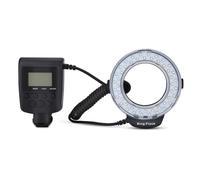 Lazmin112 Flash Annulaire LED avec Filtres de Couleur pour la Photographie, 7 Modes de Luminosé, Contrôleur d'Affichage LCD, Fonction Flash Gauche et Droite, 4 Filtres, 9 Adaptateurs