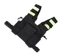 Lazmin112 Gilet de Sécurit Jaune à Bande Réfléchissante Harnais de Poitrine, ÉtUi de Transport Avant Sac à Dos, Pochette pour Uv-5r / 82 / XR - Automobile de Circulation,