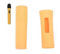 Lazmin112 Housse de Poignée de Microphone en Silicone, Manchon de Protection Antidérapant avec Toucher Chaud pour KTV Home Karaoke Stage Party Meeting Concert (Orange)
