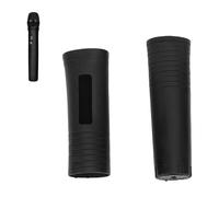 Lazmin112 Housse de Poignée de Microphone en Silicone, Manchon de Protection Antidérapant avec Toucher Chaud pour KTV Home Karaoke Stage Party Meeting Concert (Black)