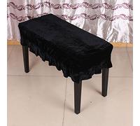 Lazmin112 Housse de Tabouret de Piano Belle Pleuche Banc Double Siège macramé décoré 29,5 * 13,8 Pouces Universelle Pratique pour Les Instruments de Musique Maison et Jardin Noir (Black)