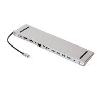 Lazmin112 Hub USB 12 en 1, Double Moniteur, Port de Chargement PD, 4 Ports USB3.0, Carte de Stockage, Emplacement pour Yerter Mémoire, RJ45, USB C, Interface 3.0 Haute