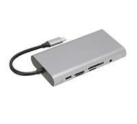 Lazmin112 Hub USB C 10 en 1, USB 3.0 + + Lecteur de Carte Mémoire/Stockage + RJ45 + Pd + 3,5 Mm + Station d'accueil Multifonction VGA