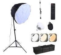 Lazmin112 Kit D'éclairage de Photographie Professionnel, Boîte à Lumière 60 Cm 12 Côtés avec Télécommande D'ampoule LED 85 W 2800 K 5700 K, Lumières de Studio pour la Photographie (Prise UE)