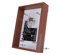 Lazmin112 Lecteur CD avec Cadre Photo Musical Rétro, Lecteur CD Bluetooth en Acrylique Transparent avec Son HiFi et Batterie Amovible, pour Montage Mural ou Table