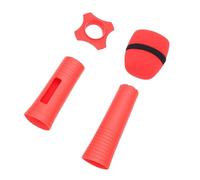 Lazmin112 Manchon de Poignée de Microphone sans Fil en Silicone, Housse de Micro Antidérapante avec Pare-Brise et Anneau de Protection pour KTV Home Karaoke Stage Party TV Show (Rouge)