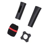 Lazmin112 Manchon de Poignée de Microphone sans Fil en Silicone, Housse de Micro Antidérapante avec Pare-Brise et Anneau de Protection pour KTV Home Karaoke Stage Party TV Show (Black)