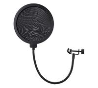 Lazmin112 Masque Filtrant pour le Microphone P-op, Masque Filtrant avec Support, Diamère de 15.5 Cm Forme Ronde d'Écran de Protection contre le Venti