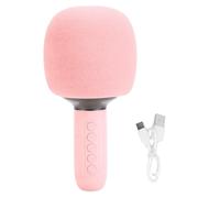 Lazmin112 Microphone de karaoké Bluetooth sans Fil, éclairage Ambiant RVB, Micro Antibruit, Prise AUX 3,5 Mm, avec Suppression Vocale pour la Pratique du Chant, Cadeau de Fête en (Rose)