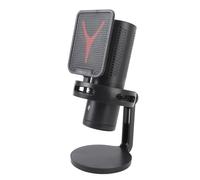 Lazmin112 Microphone USB, Micro à Condensateur avec Bouton de Sourdine Tactile, Cadran de Volume Rotatif, Lumière RVB, Surveillance en Temps Réel, Plug Play pour Jeux, Streaming, Podcast,