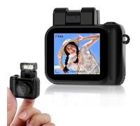 Lazmin112 Mini Caméra Porte-clés, Mini Appareil Photo Numérique 1080P 2MP avec écran de 1,44 Pouces, Grand Angle 170°, Lampe Flash, Enregistreur Vidéo Portable CMOS pour Enfants, (avec