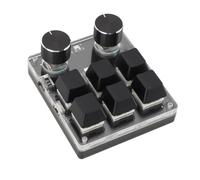 Lazmin112 Mini Clavier à 6 Touches avec 2 Boutons, USB Hotswap, Clavier Macro Mécanique Programmable à Une Main, Interrupteur Rouge, pour Ordinateur Windows Linux OS X