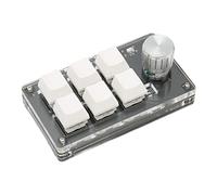 Lazmin112 Mini Clavier à 6 Touches avec Bouton, Clavier Mécanique Macro Programmable à Une Main avec Interrupteur Bleu, Bluetooth sans Fil, Filaire USB, pour Les Jeux de Bureau, Les Médias