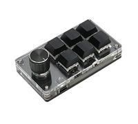 Lazmin112 Mini Clavier à 6 Touches avec Bouton, Clavier Mécanique Macro Programmable à Une Main avec Interrupteur Bleu, Bluetooth sans Fil, Filaire USB, pour Les Jeux de Bureau, Les Médias