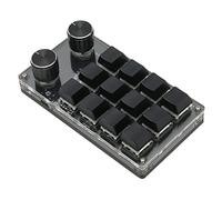 Lazmin112 Mini Clavier USB, Clavier Mécanique à Interrupteur Bleu à Une Main, Clavier Macro Programmable USB Filaire avec 12 Touches et 2 Boutons, Lumière RVB, pour Bureau Gamer Designer