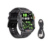 Lazmin112 Montre Intelligente, écran HD de 2,0 Pouces, Plus de 100 Modes Sportifs, Moniteur de Fréquence Cardiaque et étanche IP68, Lampe de Poche LED, pour iOS (Black)