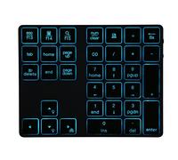 Lazmin112 Pavé Numérique Bluetooth, Clavier Numérique sans Fil Rechargeable à 34 Touches avec Rétroéclairage 7 Couleurs, Mini Clavier Externe, Complément pour Ordinateur Portable