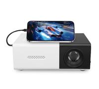 Lazmin112 Projecteur HD 1080P, Mini Projecteur Portable avec Correction Automatique du Trapèze et Haut-Parleur intégré, Compatible avec Smartphone, Ordinateur Portable, USB (Prise UE)