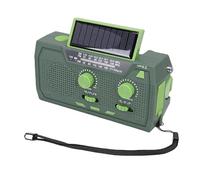Lazmin112 Radio d'urgence, Radio Météo AM FM SW avec Banque d'alimentation 2000 MAh, Lampe de Poche LED, Chargement USB à Manivelle Solaire, Résistant aux Chocs pour Le Camping, Les (Green)