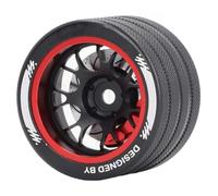Lazmin112 RC Wheel, Roue à Main en Aluminium à l'épreuve de la Rouille pour Futaba pour Sanwa (Rouge)