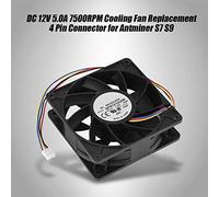 Lazmin112 Remplacement du Ventilateur de RefroidIlement pour Antmin S7 S9, Connecteur 4 Broches, 7500 TR/Min, DC 12 V, 5,0 A