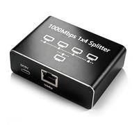 Lazmin112 Répartiteur Gigabit Ethernet 1 vers 4, Commutateur Ethernet RJ45 Haut Débit 1000 Mbps avec Câble d'alimentation USB, Concentrateur Réseau pour Câbles Cat5/5E/6/7/8