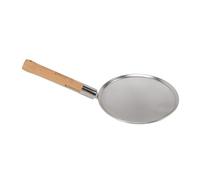 Lazmin112 Skimmer Spoon, 304 en Acier Inoxydable en Maille Fin à Maille écumé la Poche en Bois pour la Vidange (26 cm / 10,2 pouces de diamètre)