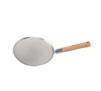 Lazmin112 Skimmer Spoon, 304 en Acier Inoxydable en Maille Fin à Maille écumé la Poche en Bois pour la Vidange (30 cm / 11,8 pouces de diamètre)