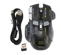 Lazmin112 Souris de Jeu, Connexion Filaire Bluetooth 2,4 G, 3 Modes, 5 DPI Réglables, Souris Programmable Ergonomique Silencieuse avec 11 Lumières RVB pour pour Android pour iOS
