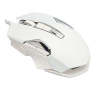 Lazmin112 Souris de Jeu RVB, Souris de Joueur Optique Filaire 7200 DPI avec 8 Boutons Programmables, Modes Rétroéclairés Colorés, Prise en Charge du Bouton de Tir Rapide DIY (White)