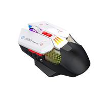 Lazmin112 Souris de Jeu, Souris Programmable Rétroéclairée RVB avec Double Mode 2,4 G BT 5.0, jusqu'à 2400 DPI, Souris D'ordinateur Rechargeable pour 10, Android