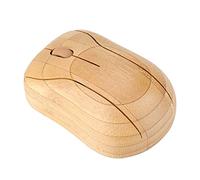 Lazmin112 Souris Optique sans Fil en Bambou, 2,4 GHz, Ordinateur Portable PC, Bois, Doux et Faible Bruit, Combinaison de Bureau Classique, Adaptée à
