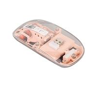 Lazmin112 Souris sans Fil, 2,4 G BT1 BT2 Coque Transparente avec 4 DPI RÉGLLables, Souris Portable Integrée avec Batterie Rechargeable 400 MAH RGB LUMIES COLÉES (Rosâtre)