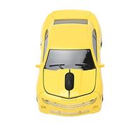 Lazmin112 Souris sans Fil de Voiture de Course, Souris D'ordinateur de Style Voiture de Sport 2,4 GHz, Lumière LED 1600 DPI Capteur Optique Souris D'ordinateur, pour Win 98 ME 2000 XP OS X (Jaune)