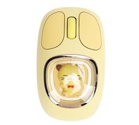 Lazmin112 Souris sans Fil Tri-Mode Silencieuse, sans Bruit, Silencieux, Rétroéclairage RVB, Design Mignon, Ergonomique, Rechargeable, 1200 DPI avec 2,4 G BT5.0 BT3.0 (Yellow)