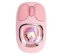 Lazmin112 Souris sans Fil Tri-Mode Silencieuse, sans Bruit, Silencieux, Rétroéclairage RVB, Design Mignon, Ergonomique, Rechargeable, 1200 DPI avec 2,4 G BT5.0 BT3.0 (Pink)