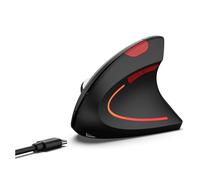 Lazmin112 Souris Verticale Ergonomique sans Fil, 2,4 G BT5.1 Double Mode Silencieuse Rechargeable avec Résolution Réglable de 2400 DPI, pour Ordinateur Portable, PC, Tablette (Black)