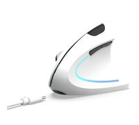 Lazmin112 Souris Verticale Ergonomique sans Fil, 2,4 G BT5.1 Double Mode Silencieuse Rechargeable avec Résolution Réglable de 2400 DPI, pour Ordinateur Portable, PC, Tablette (White)