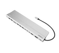 Lazmin112 Station d'accueil 14 en 1, Type C vers 3 USB3.0 2 USB2.0 60W PD Carte de Stockage Carte Mémoire VGA RJ45 2 Port USB C, Type Dock Hub, pour Les Portables Ornineurs (Grey)