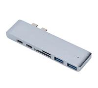 Lazmin112 Station d'accueil 7 en 2, Concentrateur de Station d'accueil Multiport Mini USB 3.1 Argent, Adaptateur USB Multi-répartiteur Fournitures de Bureau pour Téléphones Portables