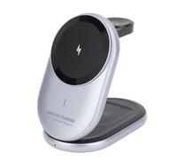 Lazmin112 Station De Recharge sans Fil 3 en 1, pour iOS Et Android, Support De Recharge sans Fil Magnétique Pliable, pour Téléphone, Écouteurs, Montre, 15W, 10W, 7,5W, 5W, 3W