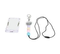 Lazmin112 Support de Badge de Lonyard, Coins Arrondi Transparent - Porte-badge ID Qui Peut être Mis en Place pour l'enseignant pour l'enseignant (1)