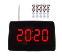 Lazmin112 Système D'appel sans Fil, Technologie RF 433,92 MHz avec 10 Boutons D'appel et Volume Réglable, 1 Récepteur D'affichage, IPX4, pour Restaurant, café, Aire de Restauration (Prise UE)