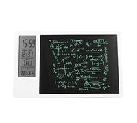 Lazmin112 Tableau d'Écriture de Calendrier Électronique, Tablette de Dessin LCD de Calendrier de Bureau Multifonctionlle, Affichage de l'Heure/du Température/L'humidité