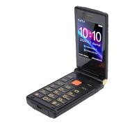 Lazmin112 Téléphone à Clapet débloqué 4G LTE, Double SIM 2,8 Pouces 2,4 Pouces Double écran Bluetooth Lecteur MP3 Radio FM avec Bouton SOS, Haut-Parleur, Appareil Photo, Station de (Black)